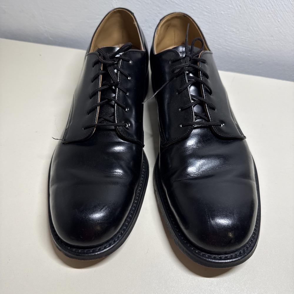 Vintage 1979 US Navy Service Shoes D.J. Leavenworth Men's 9.5N Black Leather - Picture 2 of 10